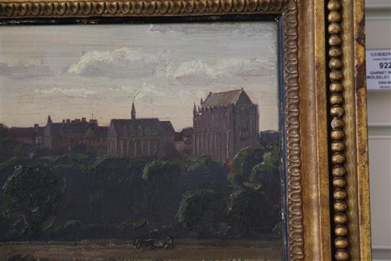 § Garnet Ruskin Wolseley (1884-1967) View of Lancing College from the River Adur, 8.25 x 11in.